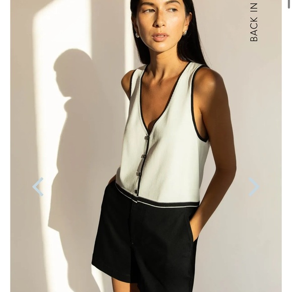 Black and white vest top tank - Picture 2 of 10